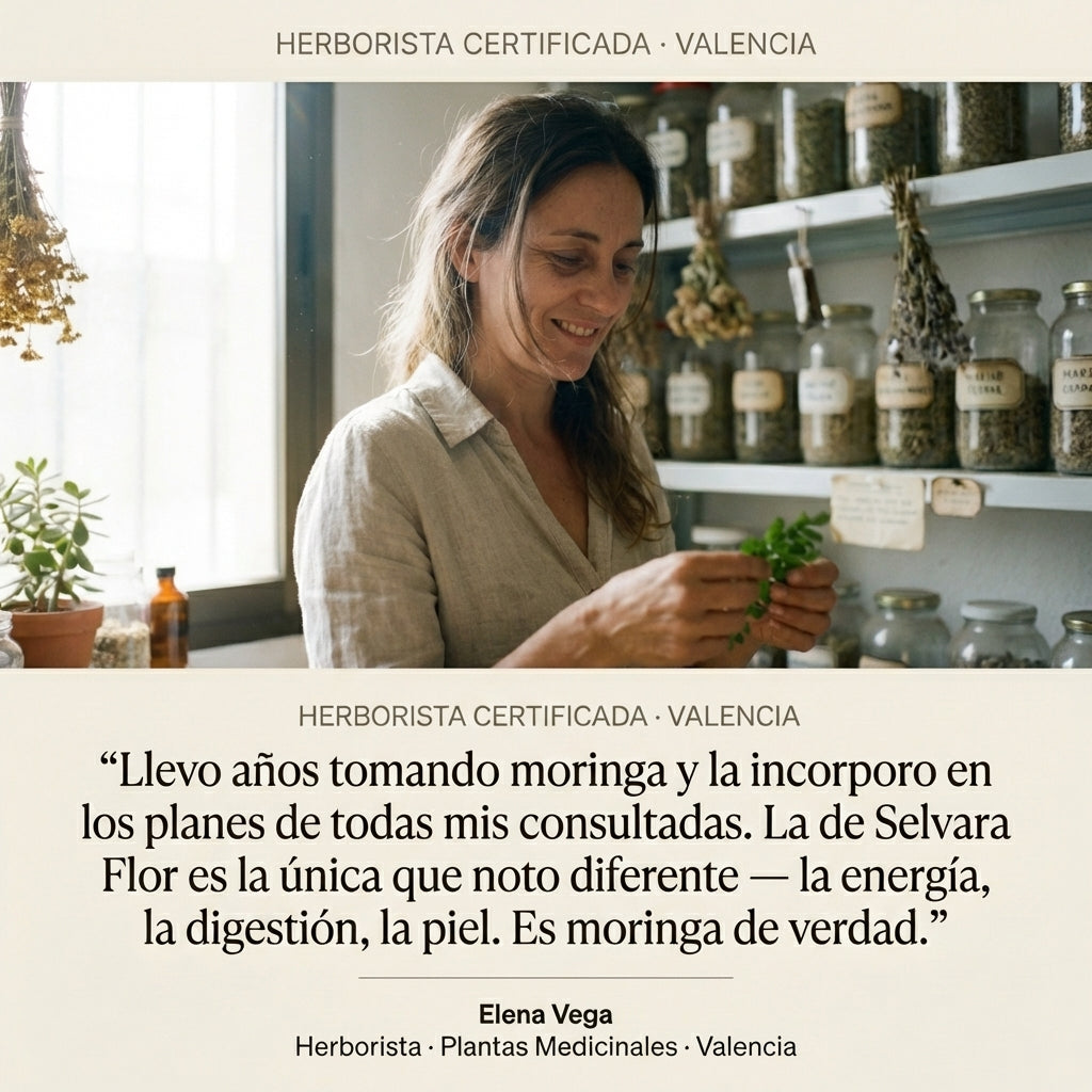 Selvara Flor Moringa — Suplemento Natural 1000mg · 120 Cápsulas Veganas