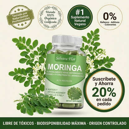 Selvara Flor Moringa — Suplemento Natural 1000mg · 120 Cápsulas Veganas